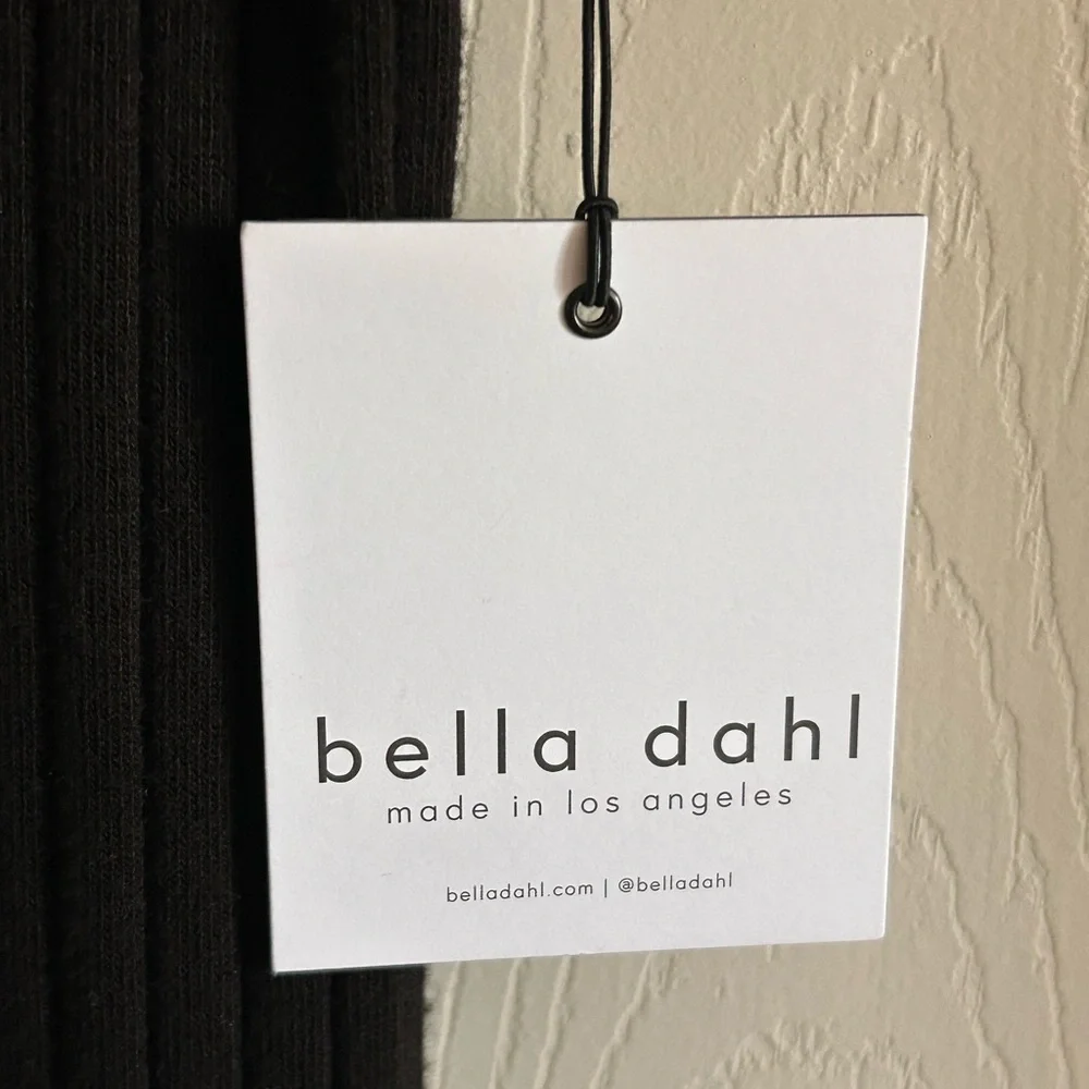 BELLA DAHL Women’s Black Ribbed Sleeveless Midi Dress Size‎ Small NWT